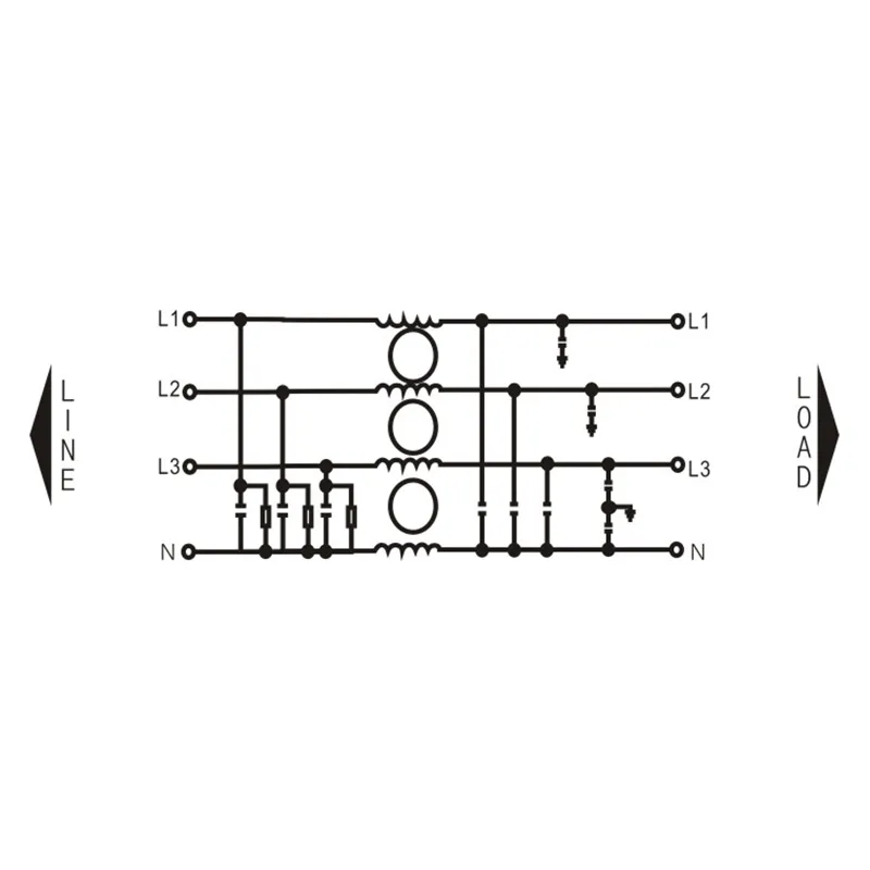 Multi-stage 3 phase EMI FILTER Circuit Diagram